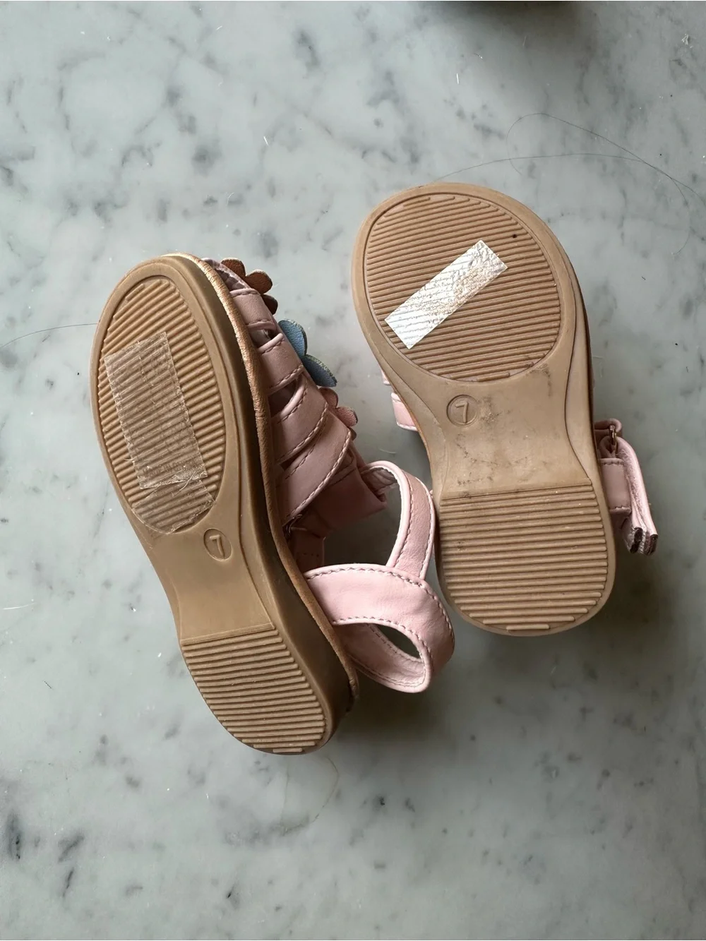 Kids Pink Floral Sandals - size 7
